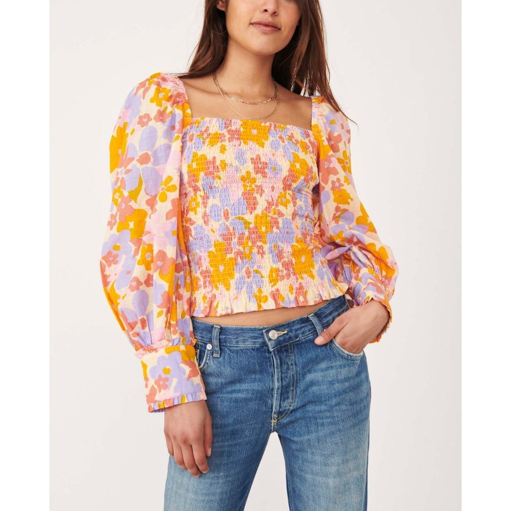 NWT Free People Ariana Printed Top / Spring Combo